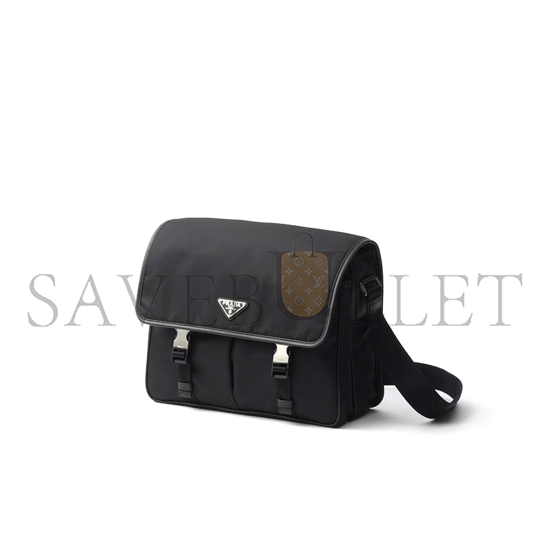 Pra*a re-nylon and saffiano leather shoulder bag 2vd768 (32*24*12cm)